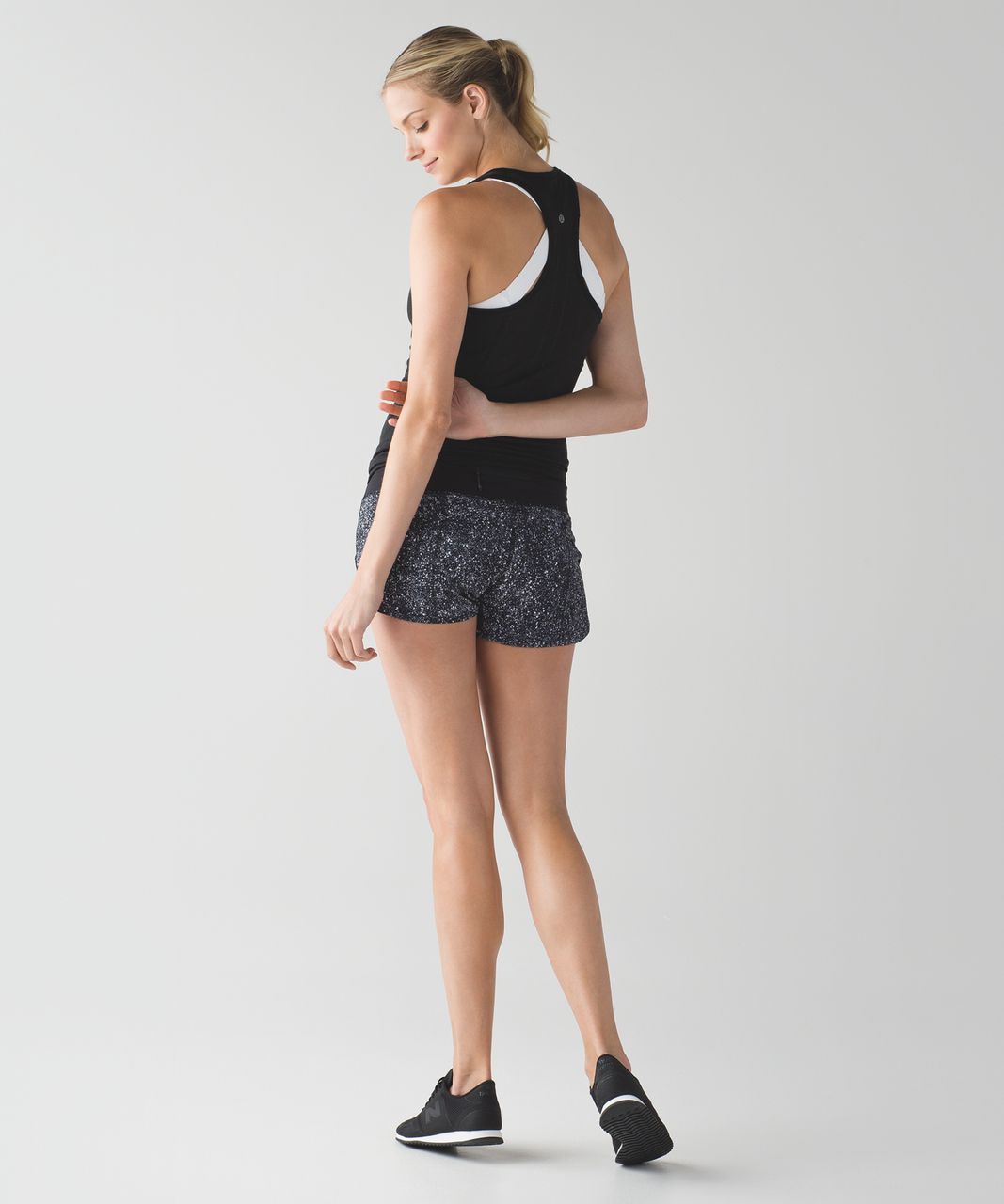 Lululemon Speed Short - Mini Splatter White Black / Black