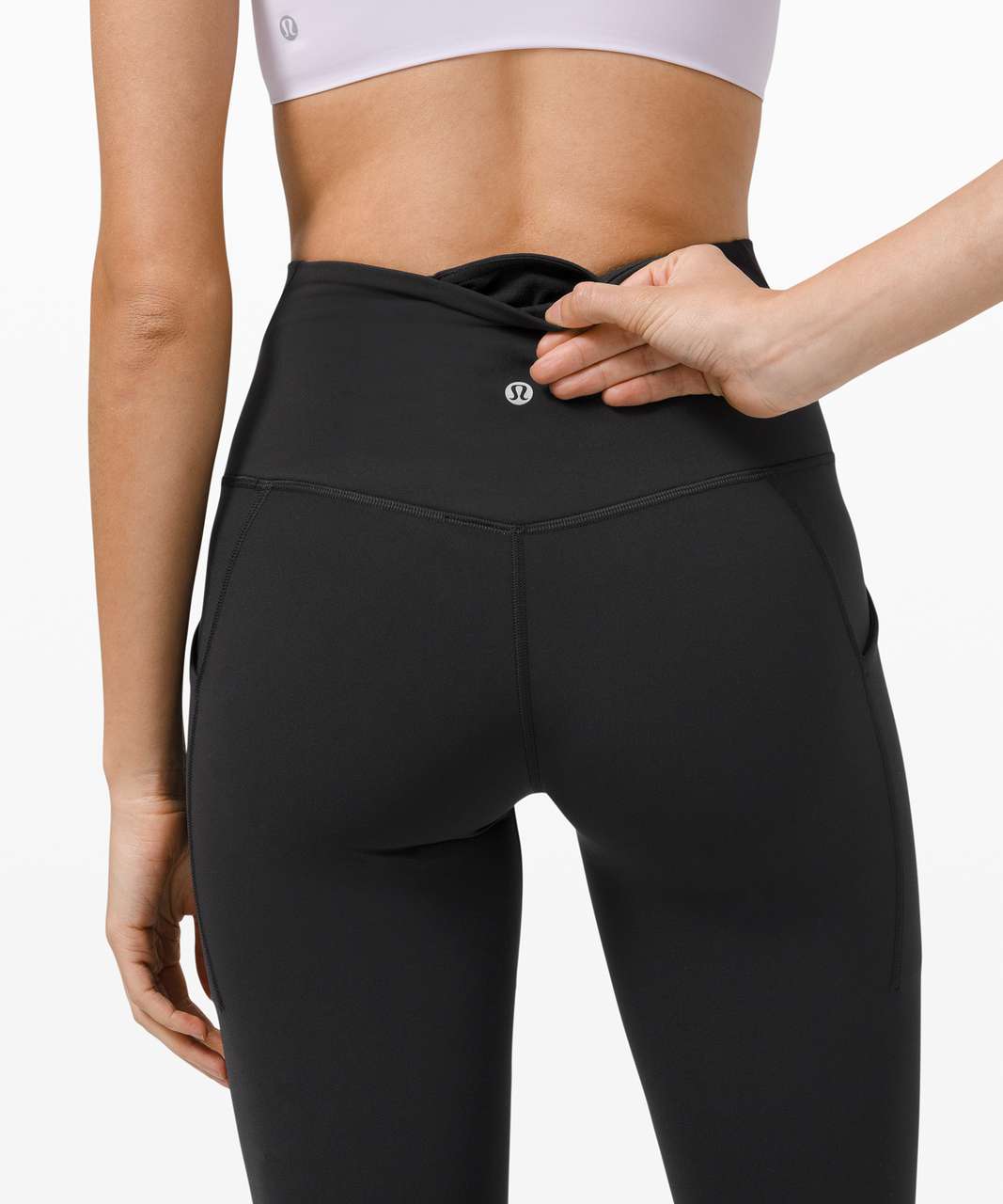 LULULEMON CROP LEGGINGS Size 2 Side & Zipper Back Pockets Black Yoga  Activewear £29.76 - PicClick UK