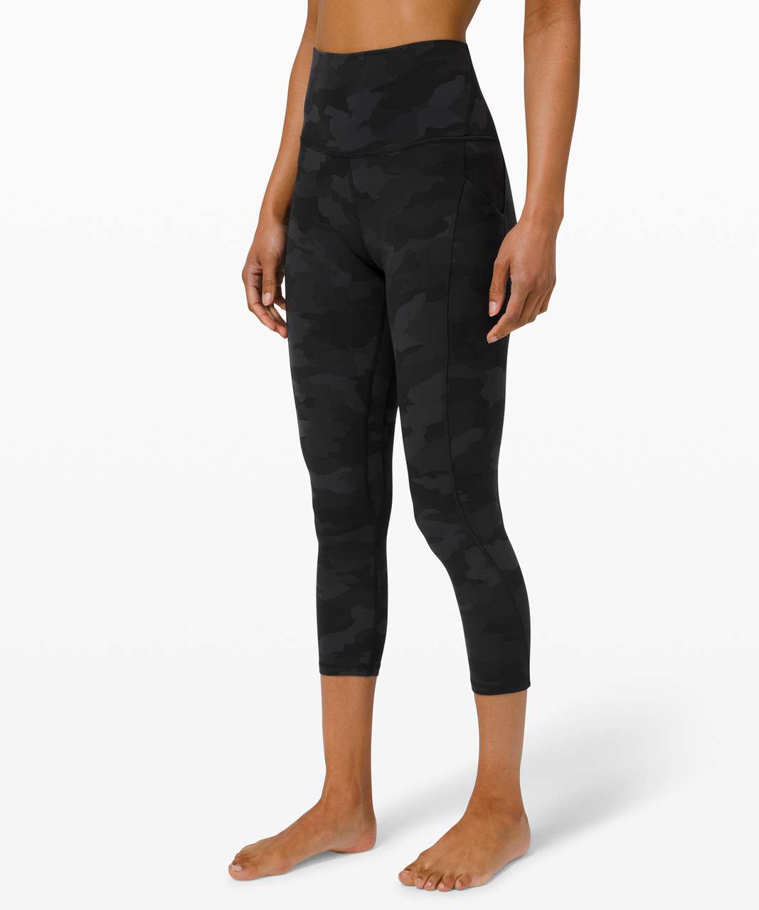 S) lululemon fast and free 24 Camo Deep Coal Multi, Women's