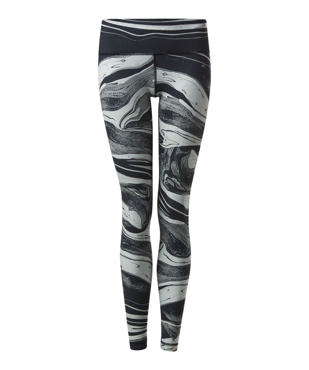 Lululemon Size 4 Black And White Marbled Pattern Athletic Leggings