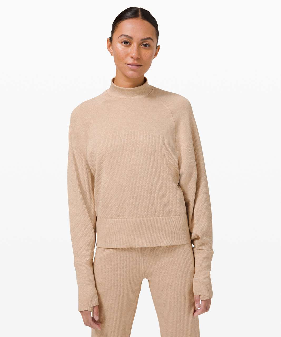 Lululemon Engineered Warmth Pullover - Cafe Au Lait / White