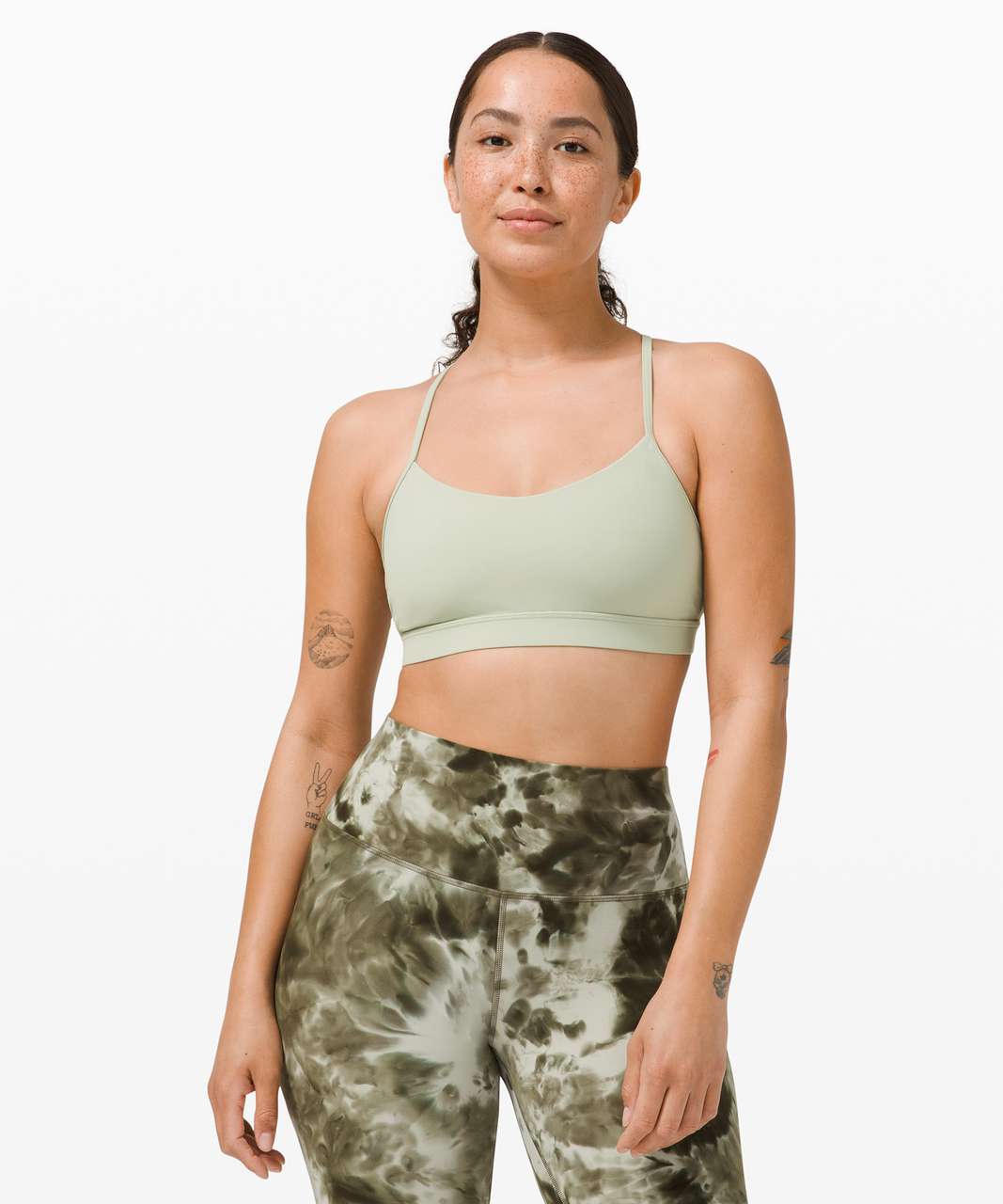 Lululemon Flow Y Bra Nulu *Light Support, A–C Cups - Green Fern - lulu  fanatics