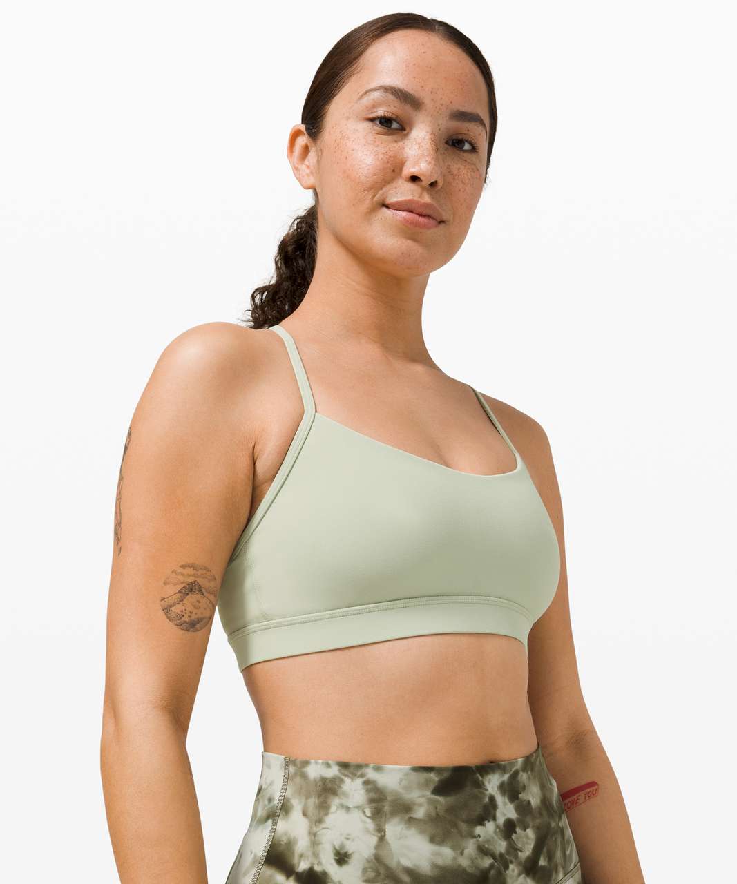 Lululemon Flow Y Bra Nulu *Light Support, A–C Cups - Green Fern