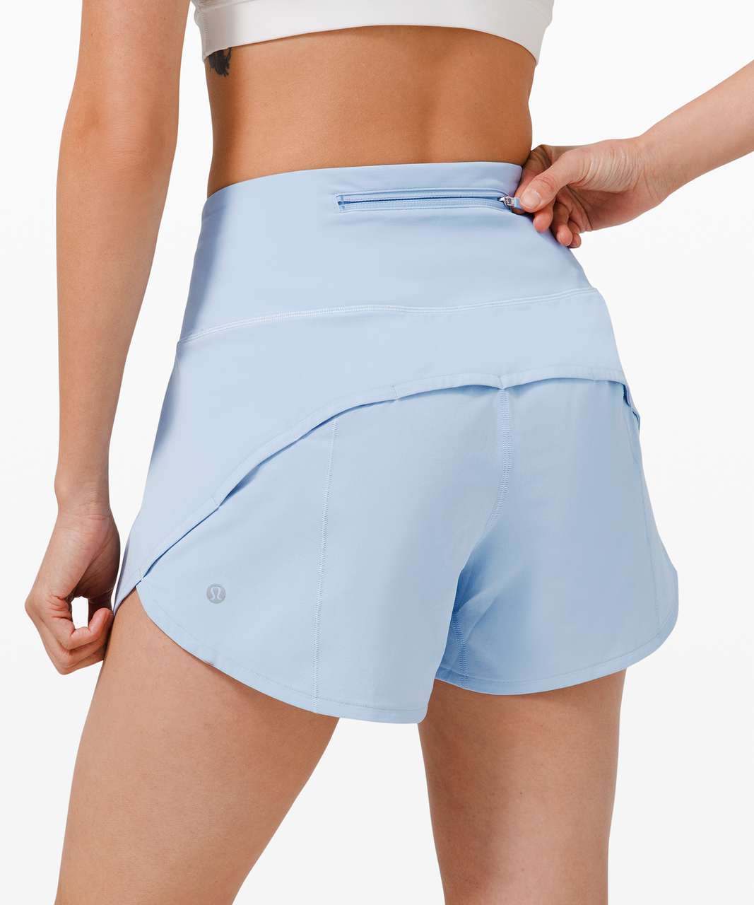 Lululemon Speed Up Short Long *4 Updated Fit - Blue Linen - lulu fanatics