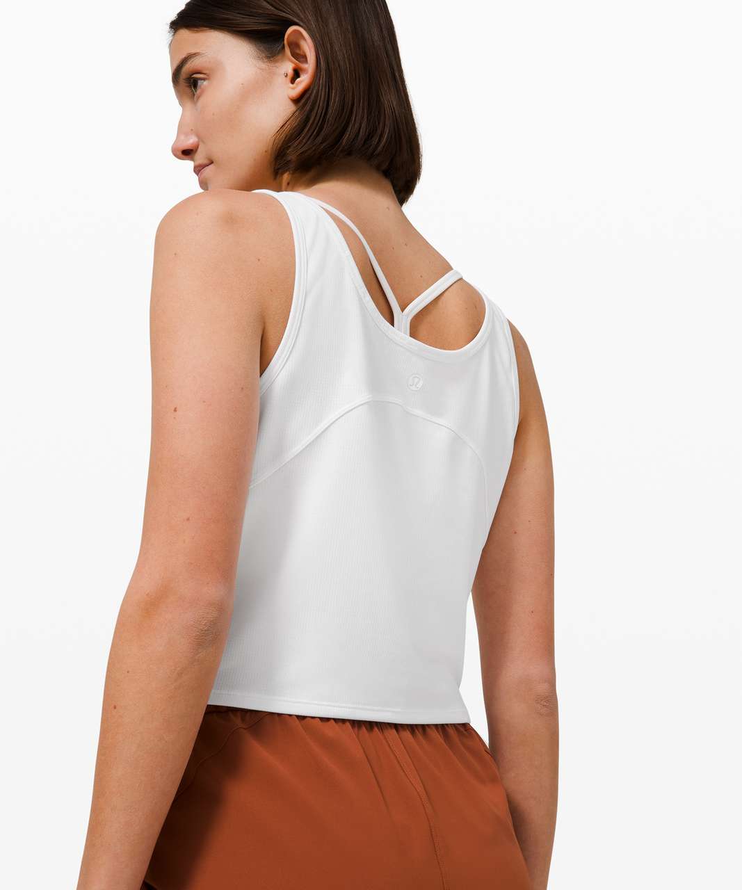 Lululemon Cropped Henley Tank Top - Heathered White / White - lulu