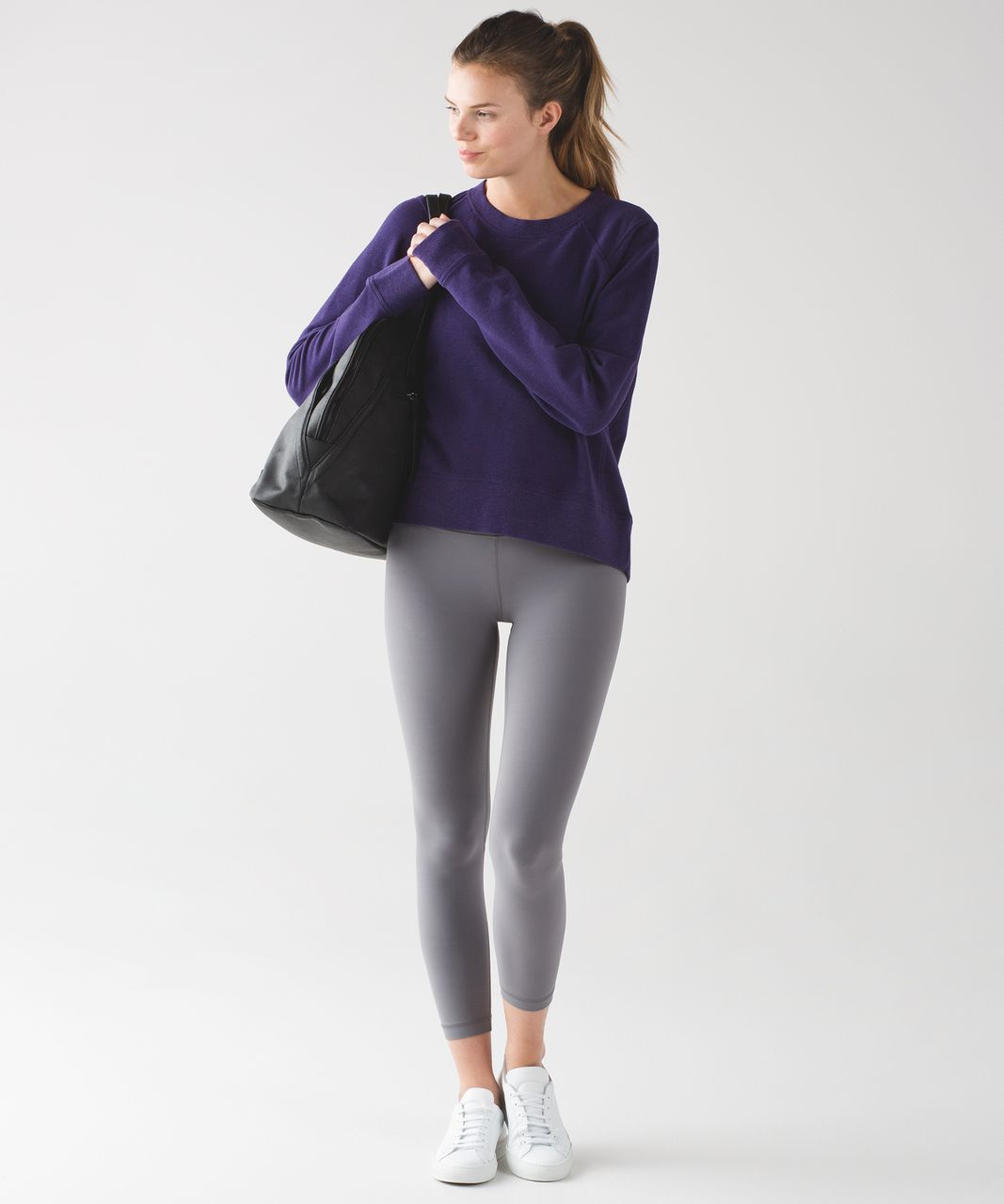 Lululemon Split Long Sleeve - Heathered Black Grape - lulu fanatics