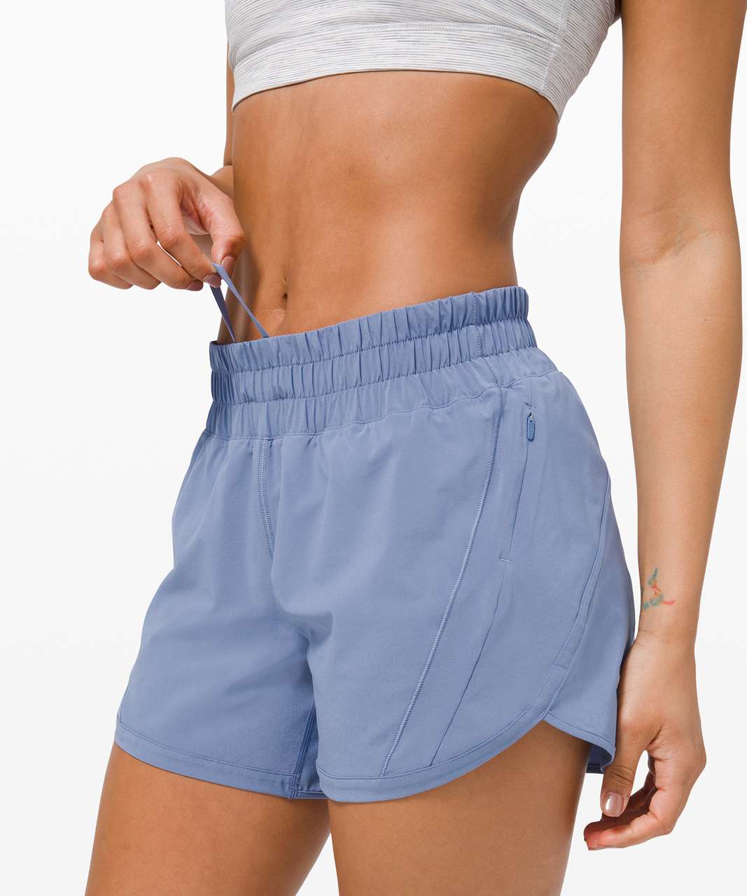 Lululemon Track That High-Rise Lined Short 5 - Icing Blue - lulu