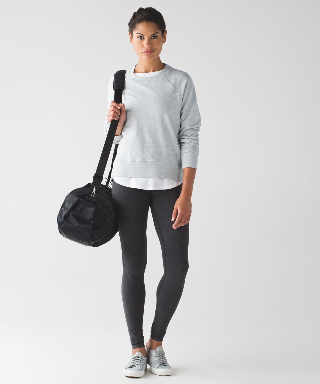 Lululemon Split Long Sleeve - Heathered Light Grey - lulu fanatics