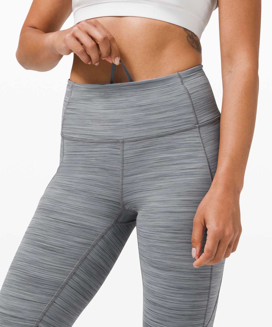 Lululemon Fast and Free High-Rise Crop 23" *Non-Reflective - Nulux 3 Colour Space Dye Coal / Asphalt Grey / Rhino Grey