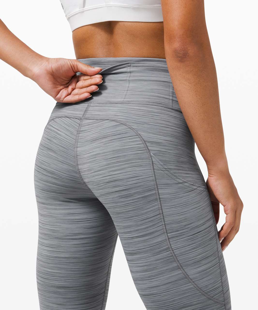 Lululemon Fast and Free High-Rise Crop 23" *Non-Reflective - Nulux 3 Colour Space Dye Coal / Asphalt Grey / Rhino Grey