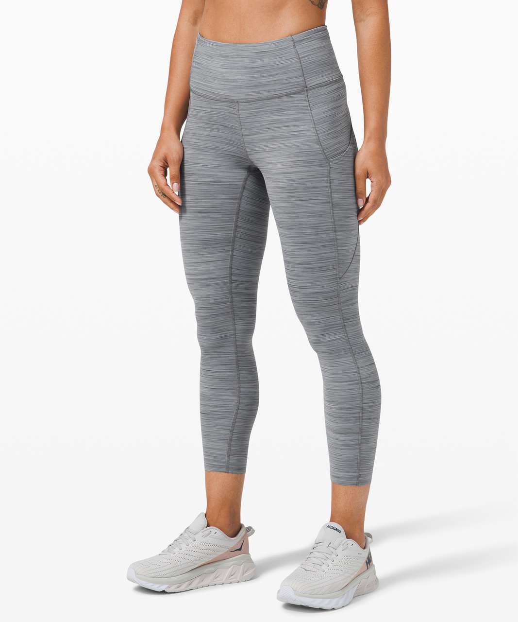 Lululemon Fast and Free High-Rise Crop 23" *Non-Reflective - Nulux 3 Colour Space Dye Coal / Asphalt Grey / Rhino Grey