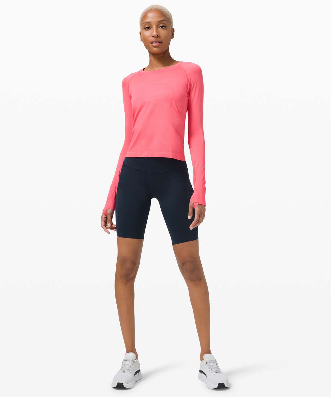 Swiftly Tech Long Sleeve 2.0 *Race Length, Pink Lychee/Pink Lychee