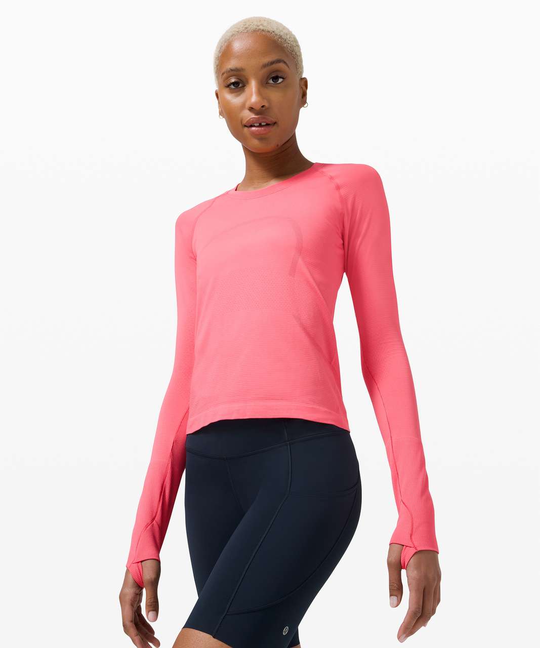 Swiftly Tech Long Sleeve 2.0 *Race Length, Pink Lychee/Pink Lychee