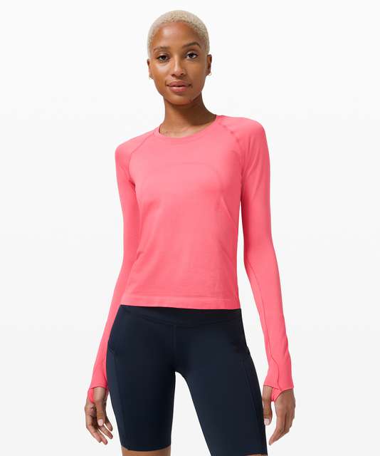 Lululemon Run: Swiftly Tech Long Sleeve - Love Red / Deep Coal - lulu ...