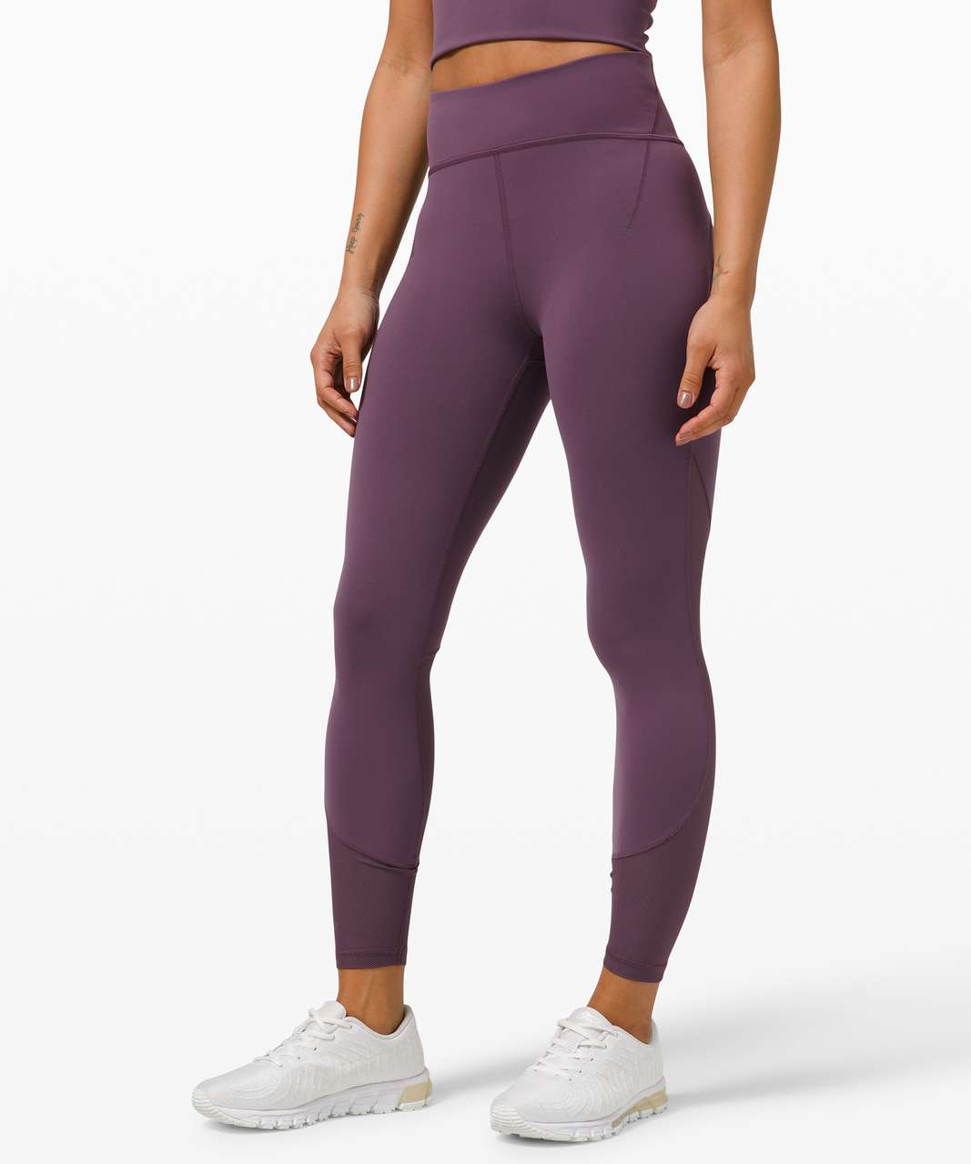 lululemon leggings size 8 purple mesh - Depop