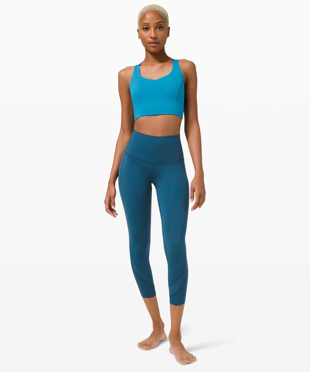 Lululemon Wunder Under High-Rise Crop 23" *Updated Scallop Full-On Luxtreme - Blue Borealis