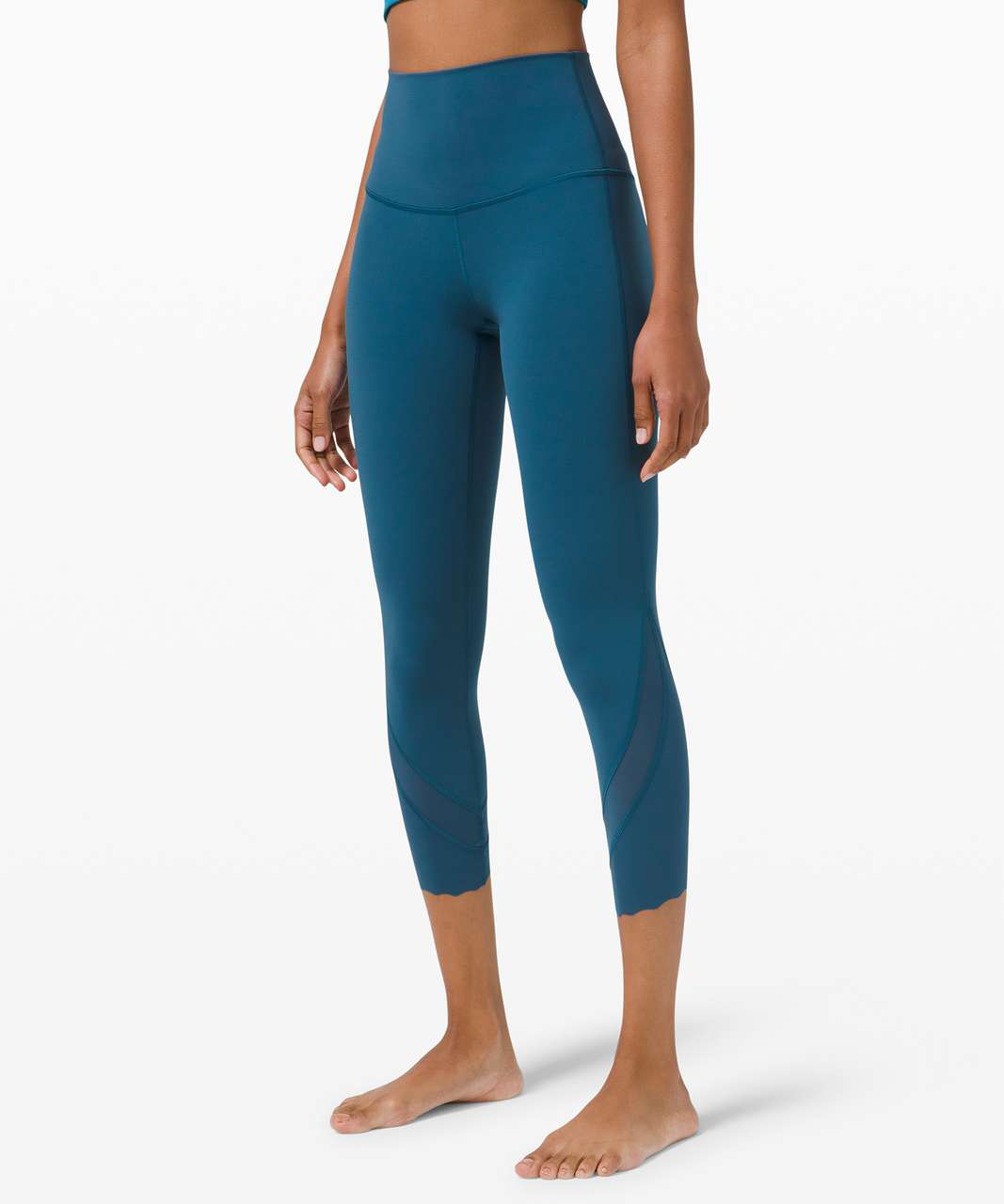 Lululemon Wunder Under High-Rise Crop 23" *Updated Scallop Full-On Luxtreme - Blue Borealis