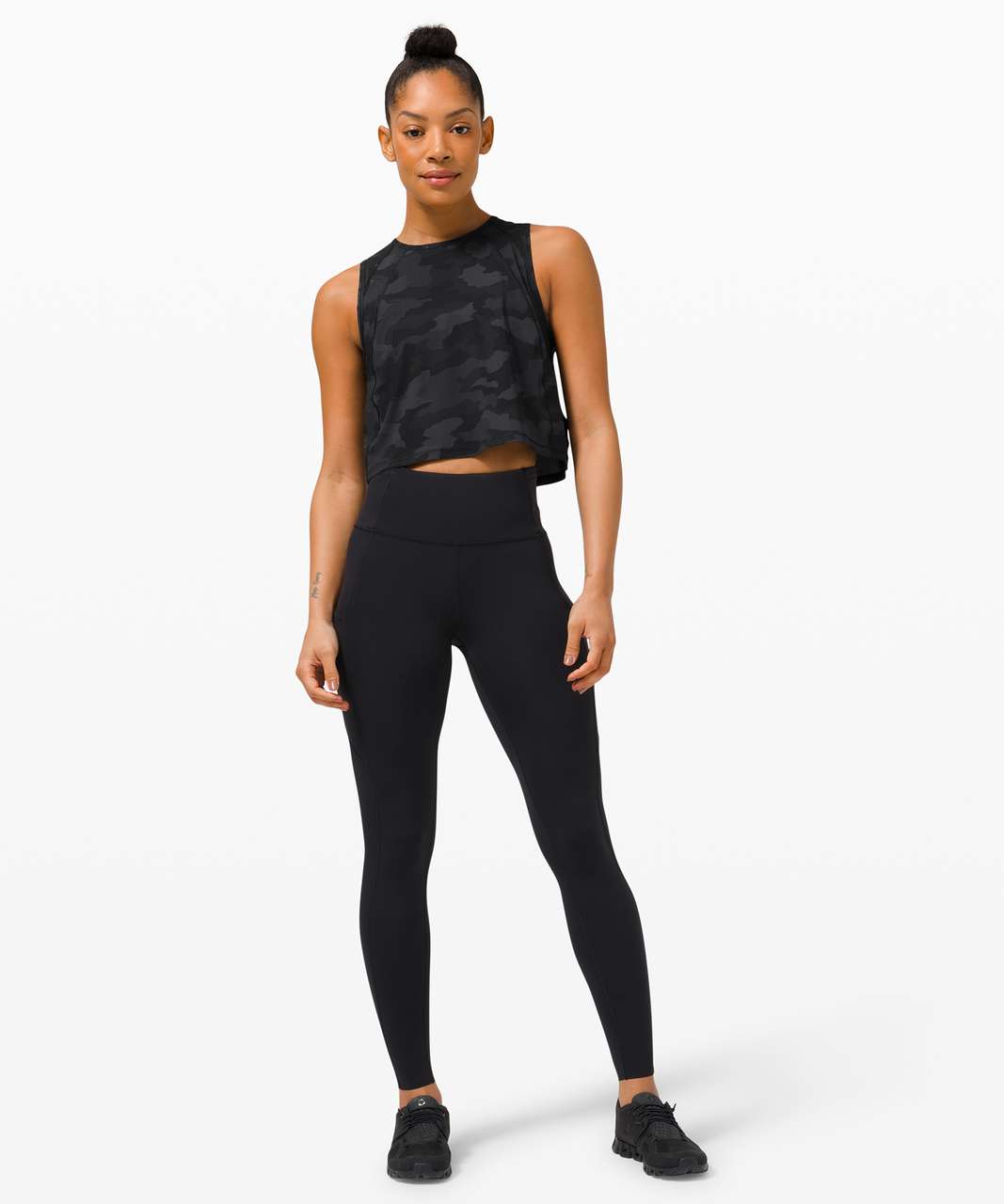 Lululemon Sculpt Tank II Formation Camo Deep Coal Multi Black