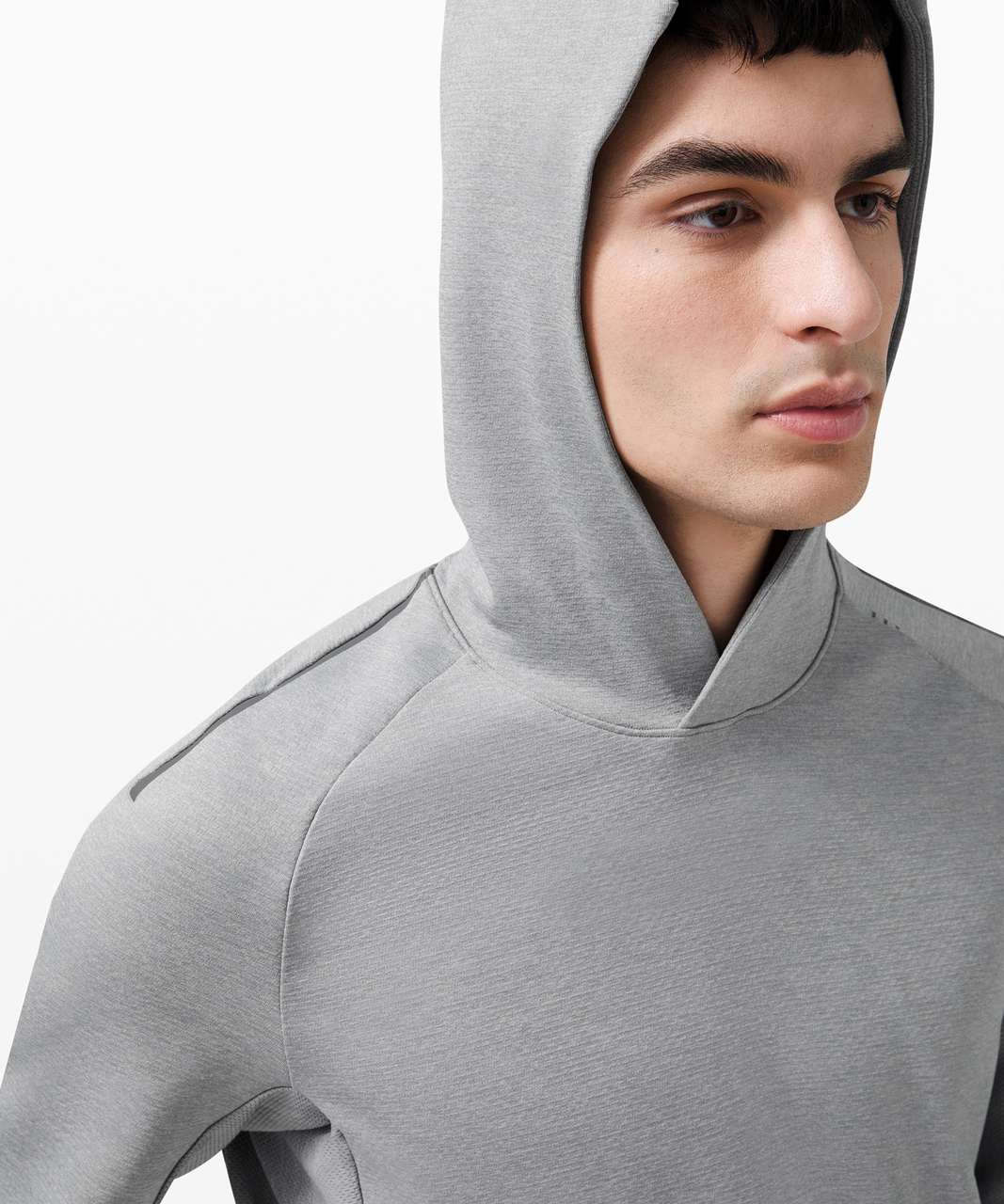 Lululemon Textured Tech Hoodie - Heathered White Opal / Rhino Grey ...