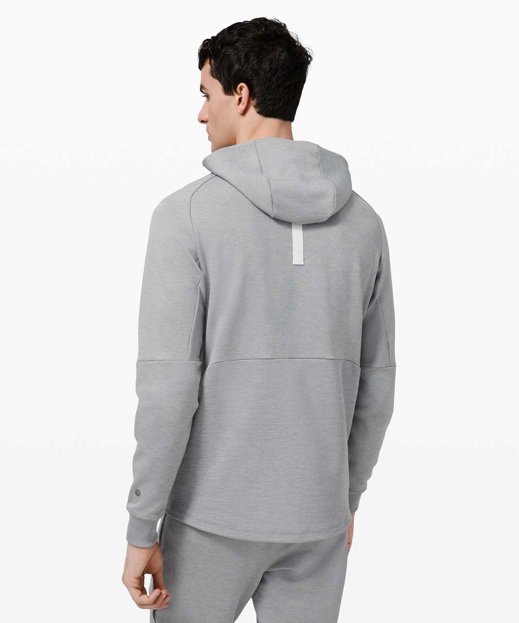 Lululemon Textured Tech Hoodie - Heathered White Opal / Rhino Grey