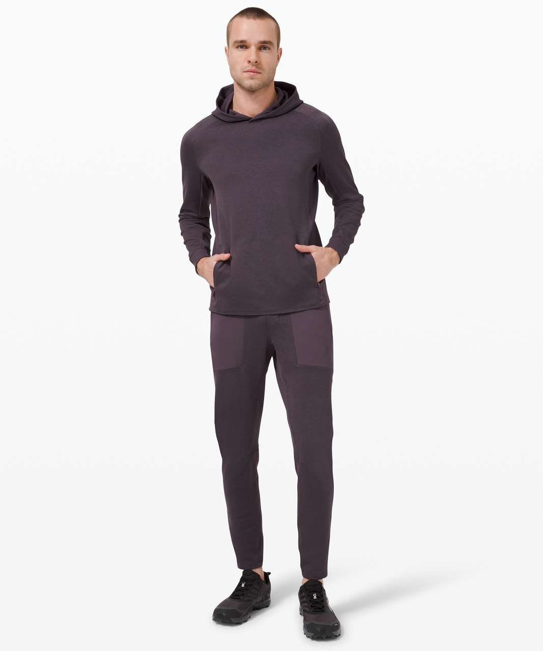 Lululemon Textured Tech Hoodie - Heathered Grape Thistle / Graphite Grey