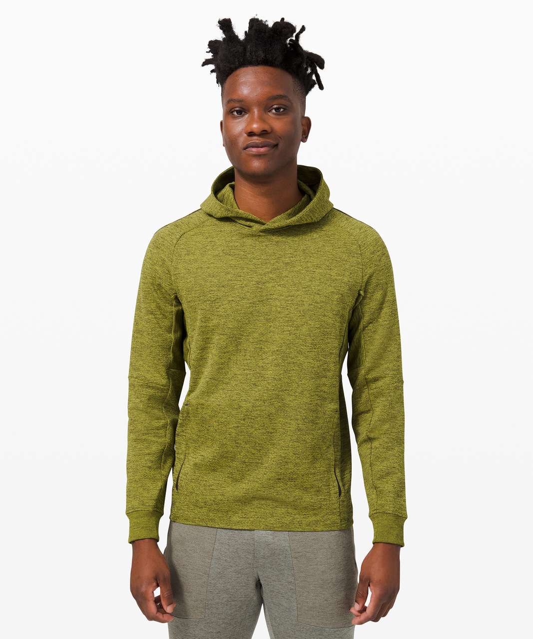 Lululemon Textured Tech Hoodie - Dark Olive / Yellow Serpentine