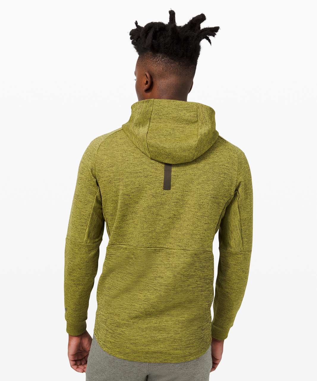 Lululemon Textured Tech Hoodie - Dark Olive / Yellow Serpentine - lulu  fanatics