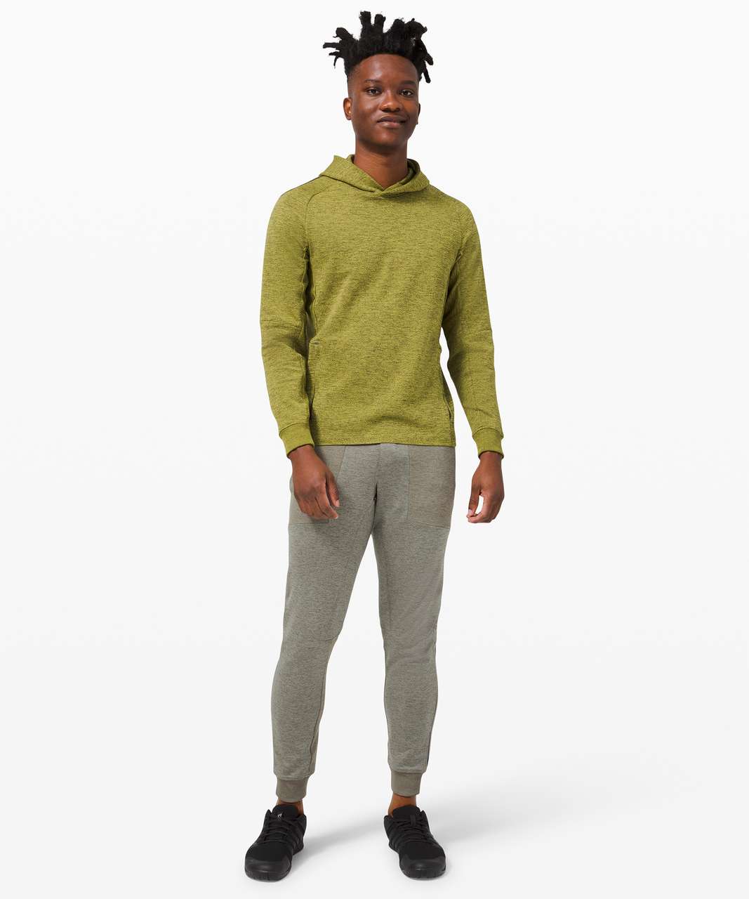 Lululemon Textured Tech Hoodie - Dark Olive / Yellow Serpentine