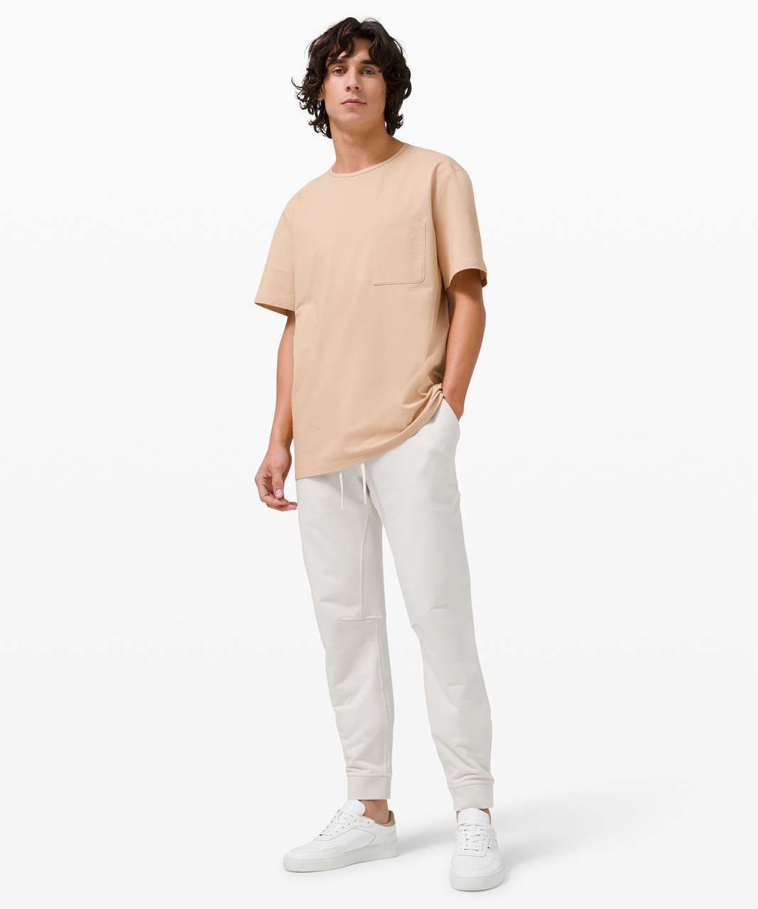 Lululemon Chest Pocket Relaxed Fit Tee *Oxford - White / Cafe Au Lait