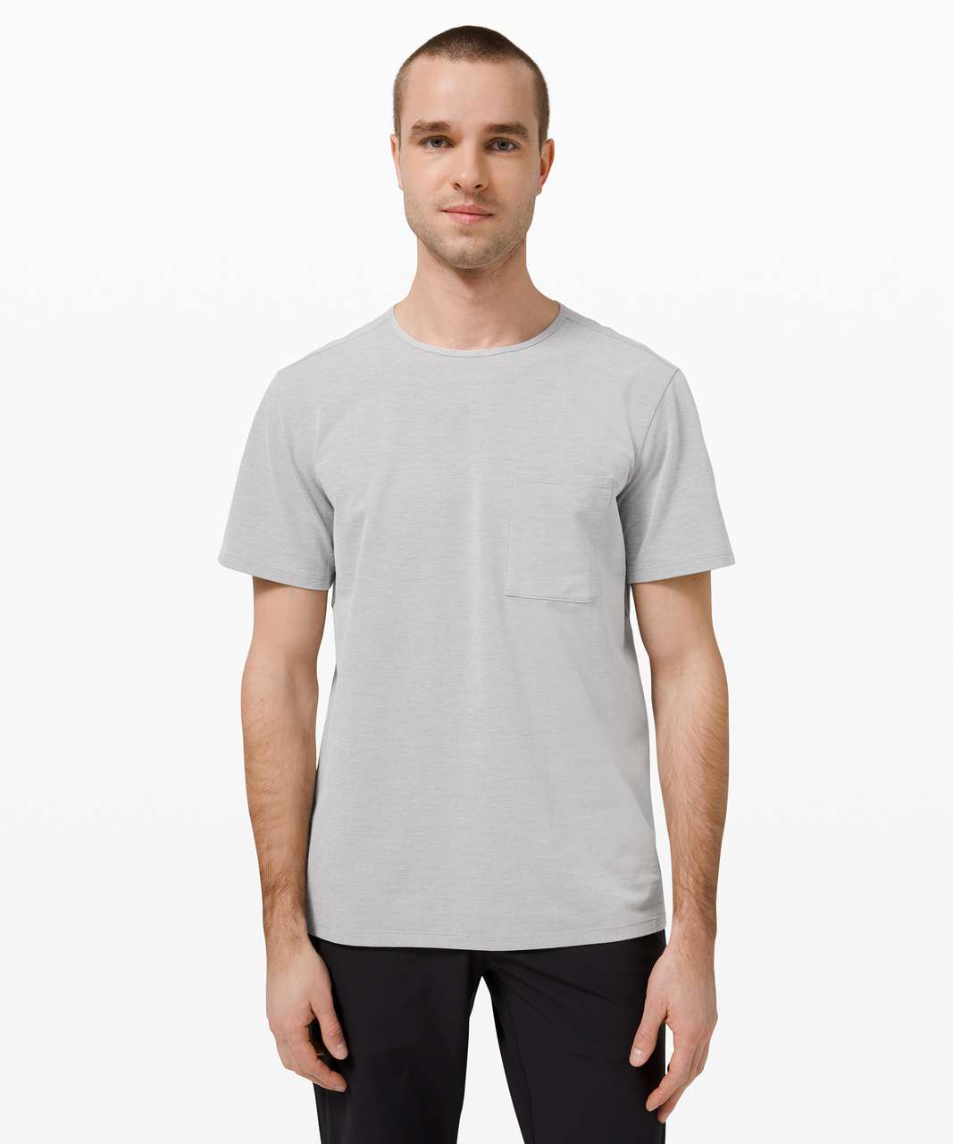Lululemon Chest Pocket Relaxed Fit Tee *Oxford - Grey Sage / White
