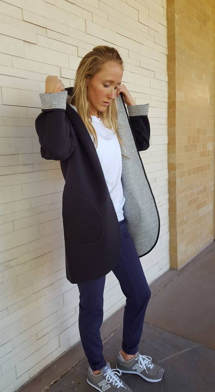 Lululemon New Form Coat - Heathered Space Dyed Medium Grey / Black