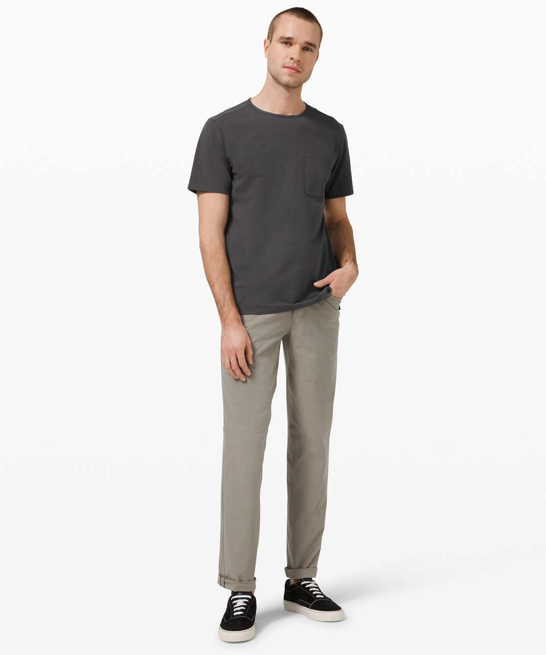 Lululemon Chest Pocket Relaxed Fit Tee - Graphite Grey - lulu fanatics