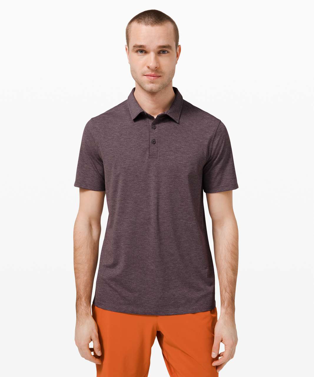 Lululemon Evolution Short Sleeve Polo - Heathered Purple Taupe - lulu  fanatics