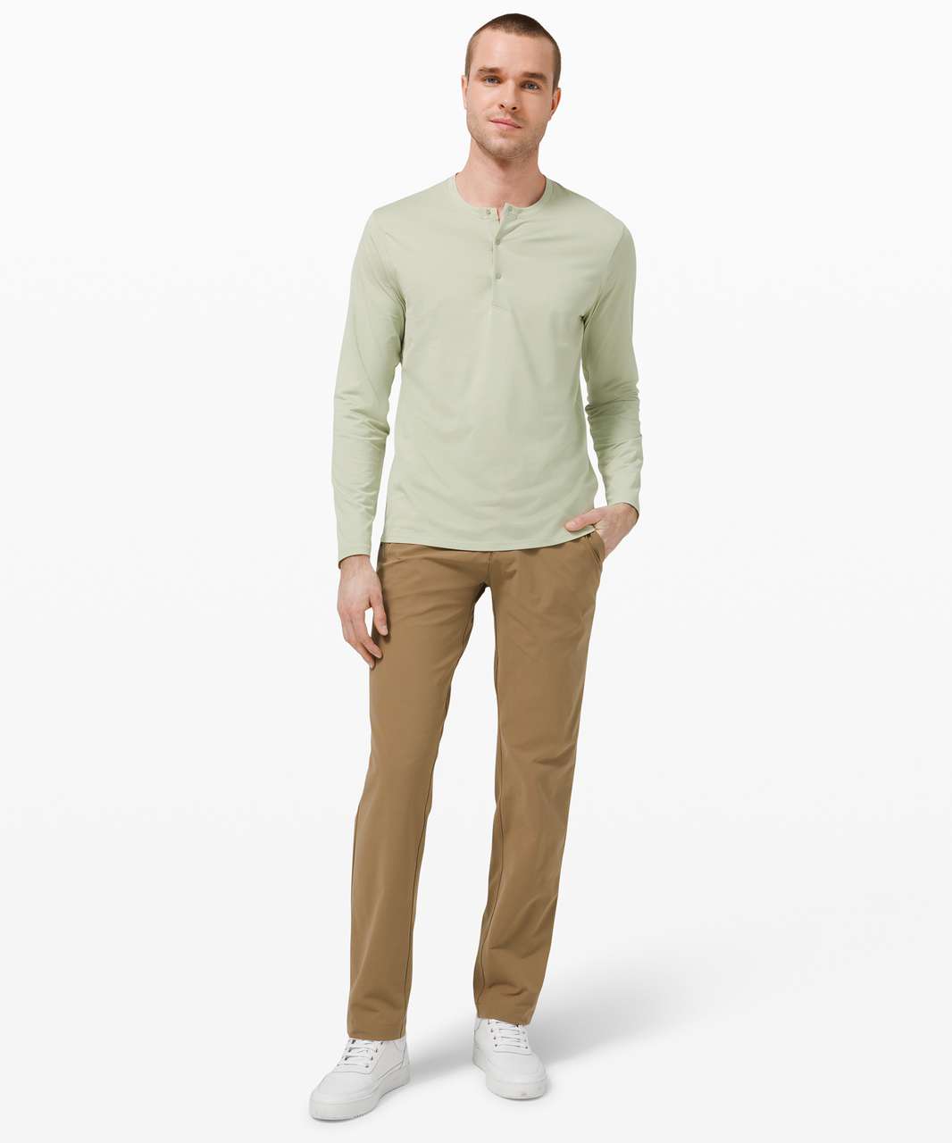 Lululemon The Fundamental Long Sleeve Henley - Green Fern