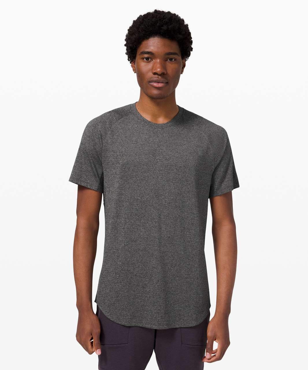 Lululemon All Yours Short Sleeve Train In Speckle Rhino Grey/black