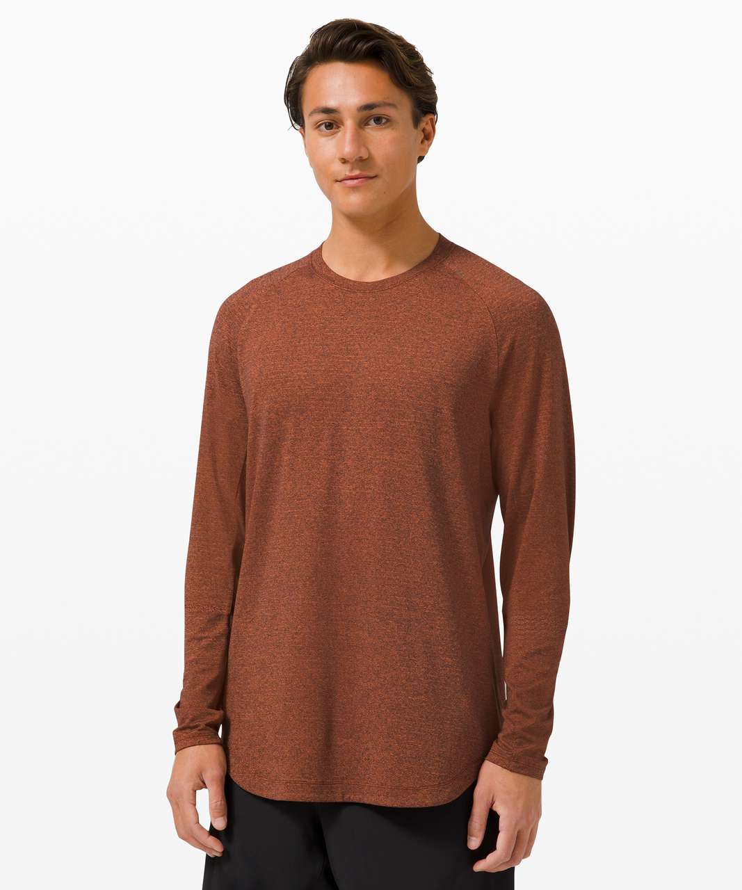 Lululemon Drysense Long Sleeve - Black / Canyon Orange