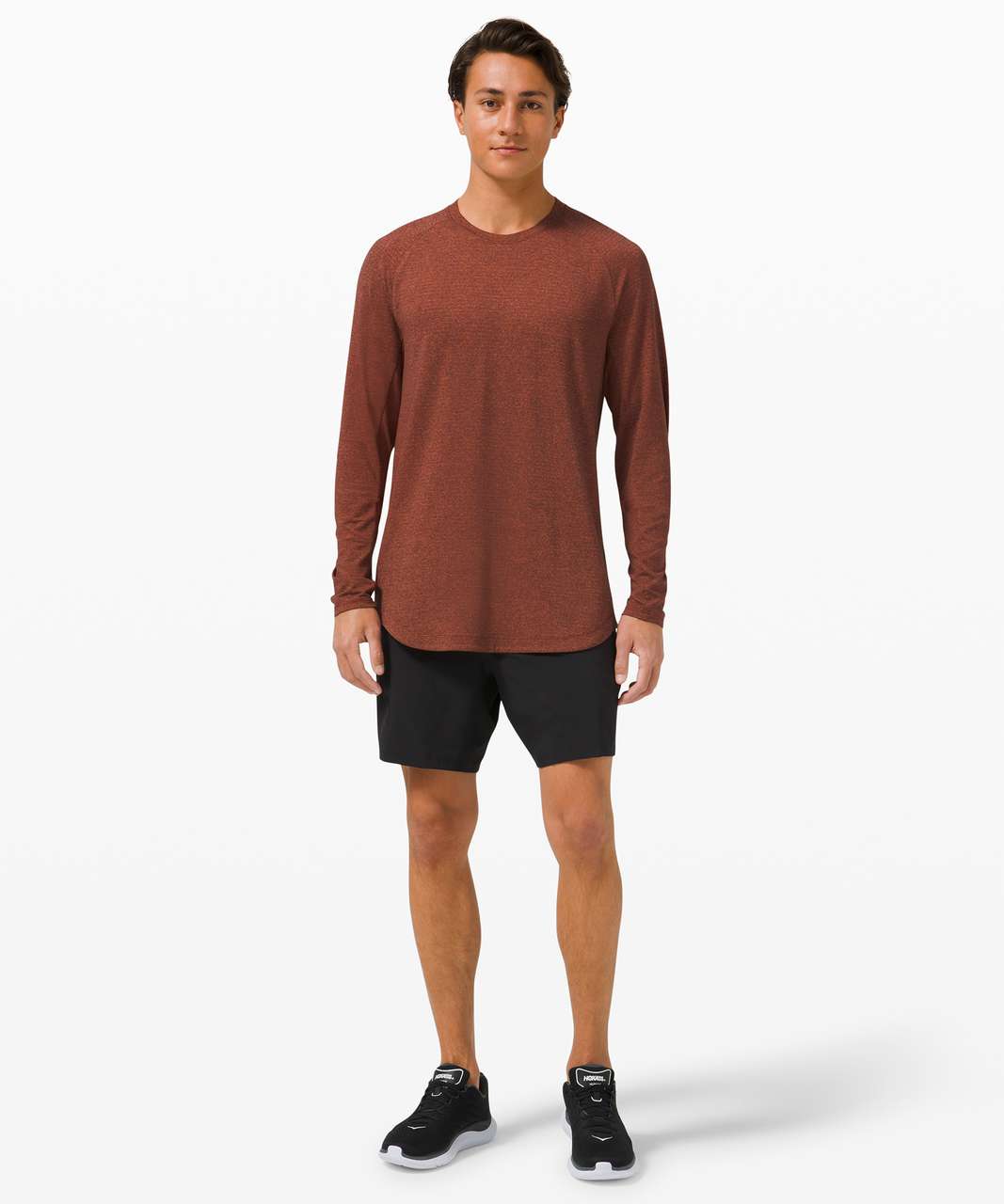 Lululemon Drysense Long Sleeve - Black / Canyon Orange - lulu fanatics