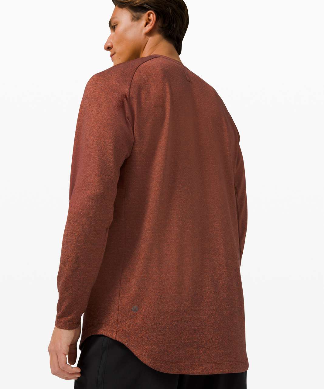 Lululemon Drysense Long Sleeve - Black / Canyon Orange