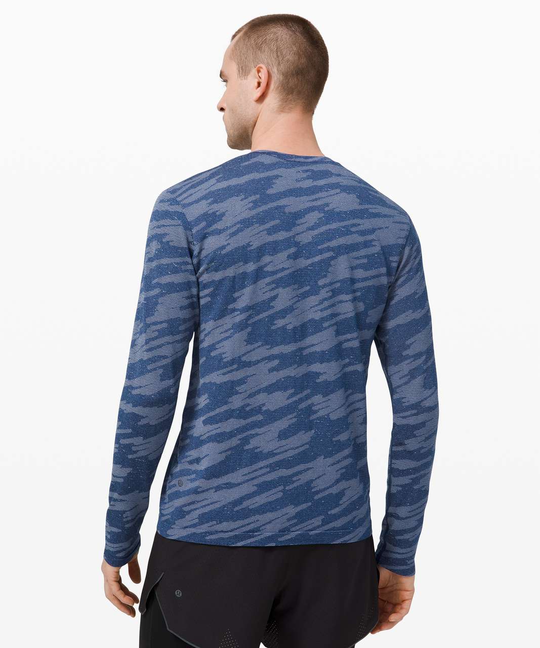 Lululemon Metal Vent Breathe Long Sleeve - Scatter Surface Tempest Blue / Midnight Shadow