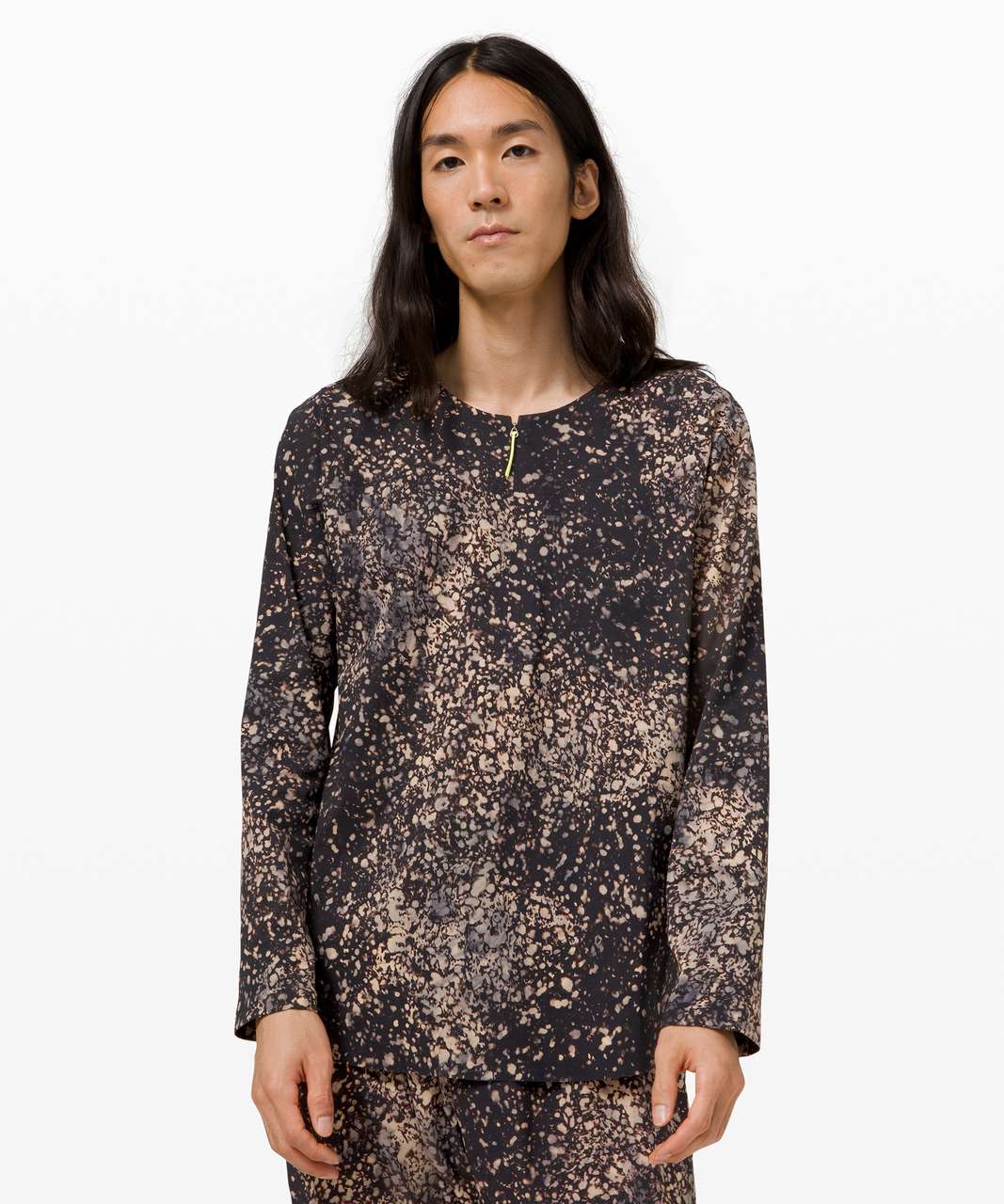 Lululemon Ashta Henley Long Sleeve *lululemon lab - Planet Surface Black Granite Multi