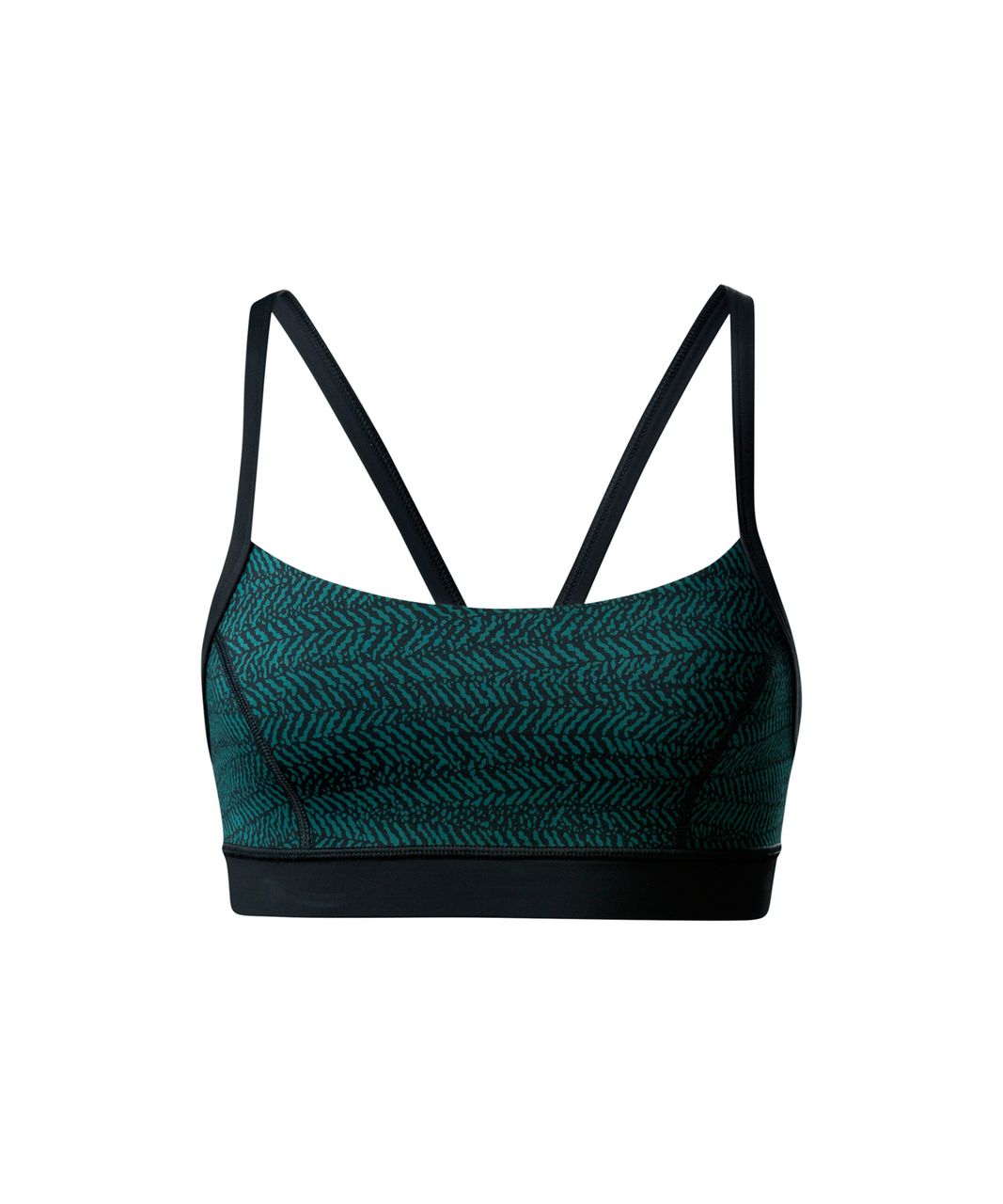 Lululemon Rise and Run Bra - Mini Trax Deep Green Black / Black