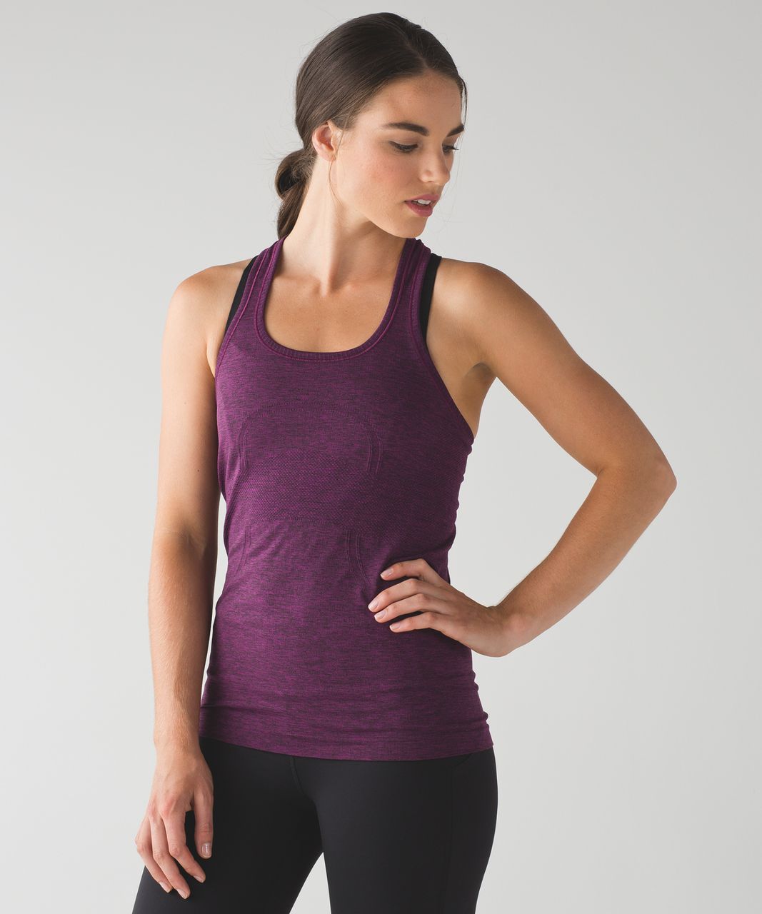 Lululemon Swiftly Tech Racerback - Black / Chilled Grape - lulu fanatics