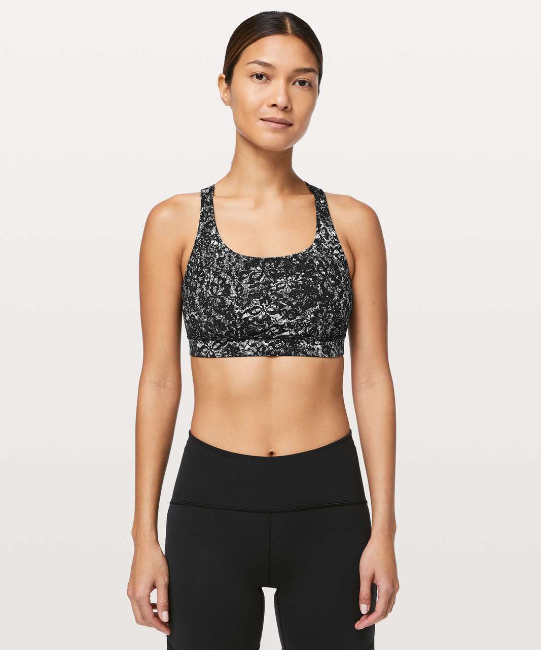 Lululemon Energy Bra *Medium Support, B-D Cup - Achromatize Ice Grey Black