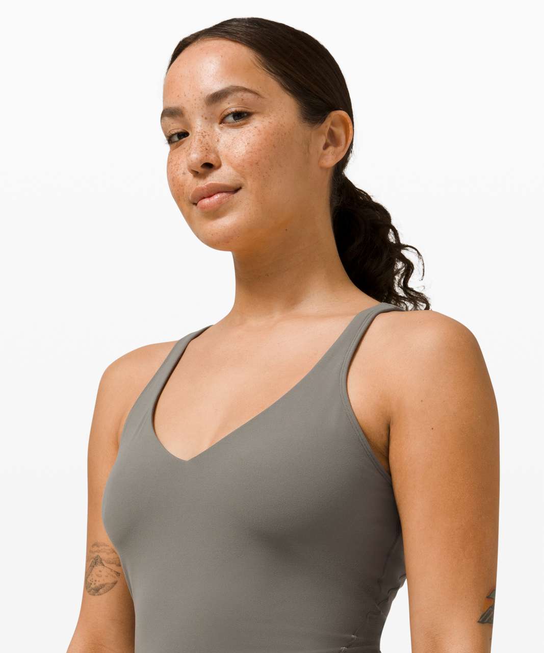 Lululemon Align Tank Cropped Top Size 8 Gray Tie Dye Built-in-Bra RTMV NWT