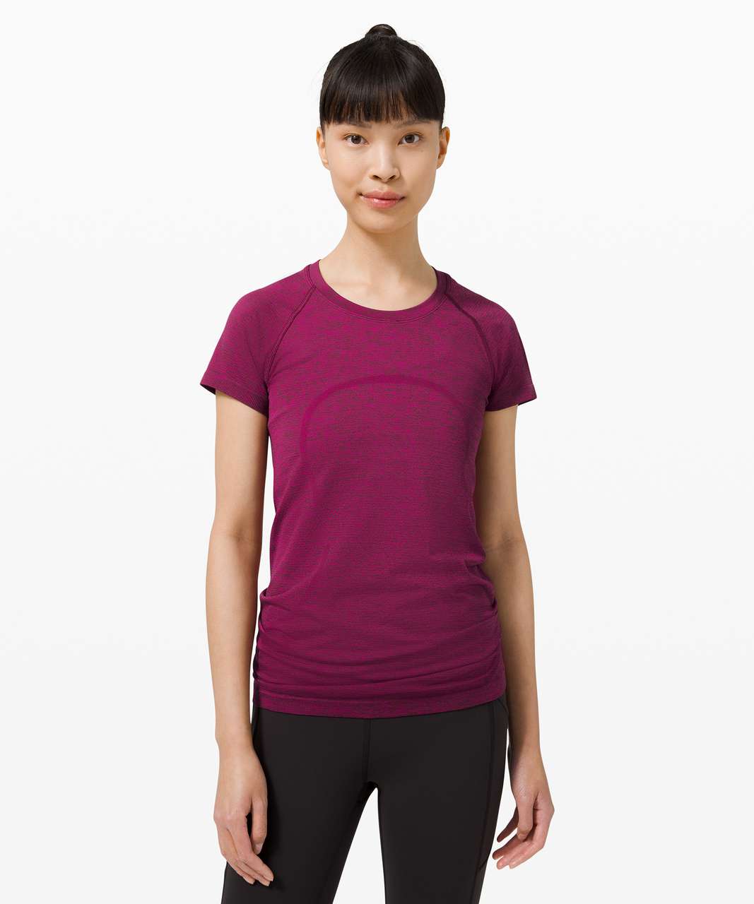 Lululemon Swiftly Tech Short Sleeve Shirt 2.0 - Raspberry Cream / Dew Pink  - lulu fanatics