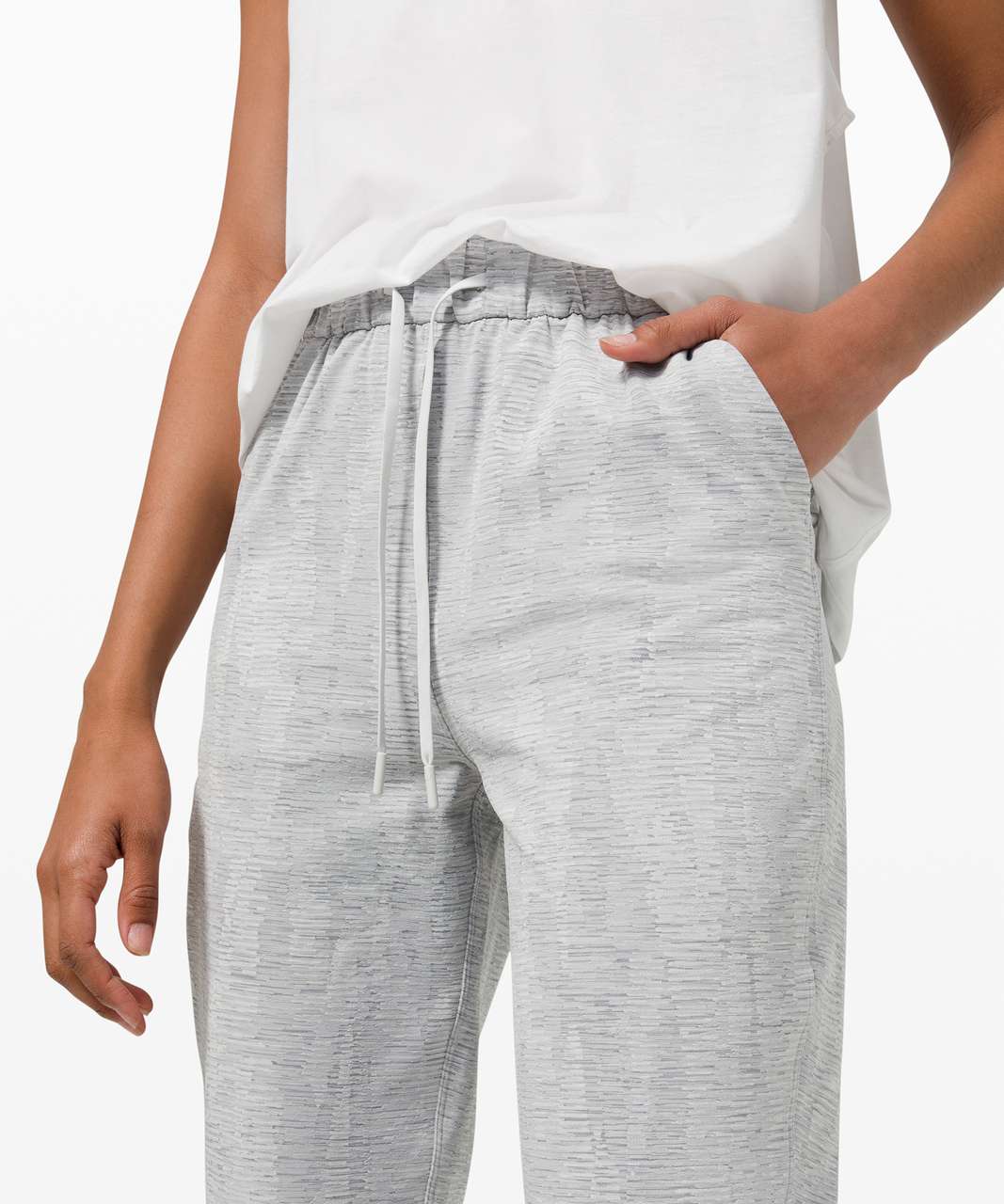 Lululemon Stretch High-Rise Jogger - Linear Tempo Jacquard Silver Drop  Vapor - lulu fanatics