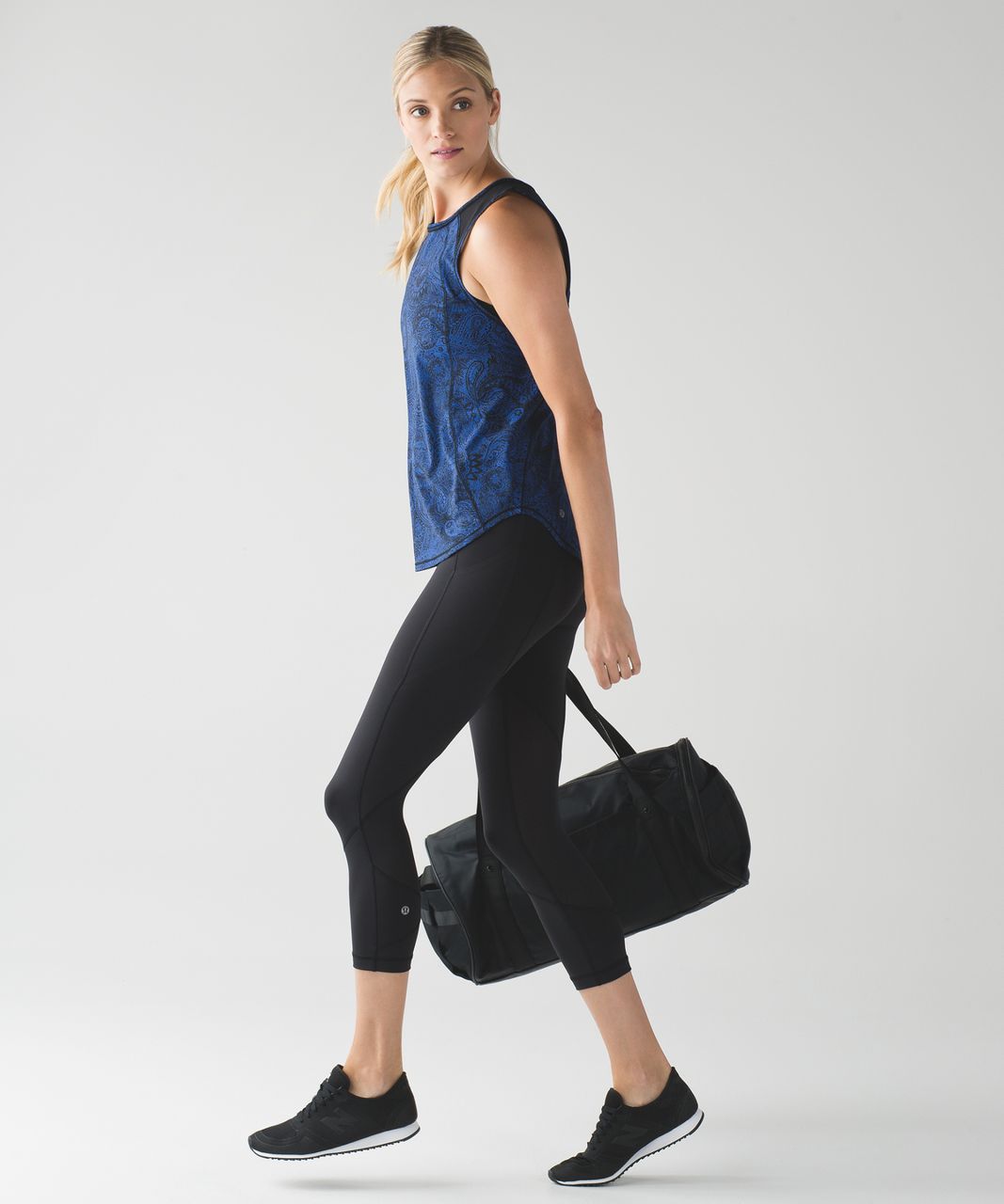 Lululemon Sculpt Tank - Antique Paisley Sapphire Blue Black / Black