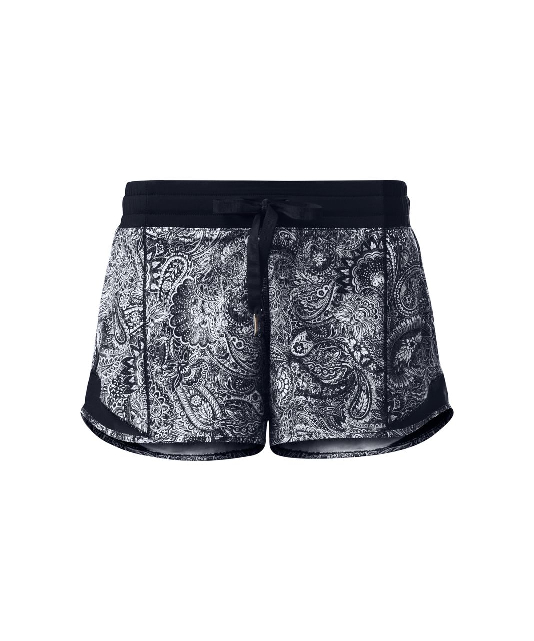 Lululemon Hotty Hot Short (Long) - Mini Antique Paisley White Black / Black