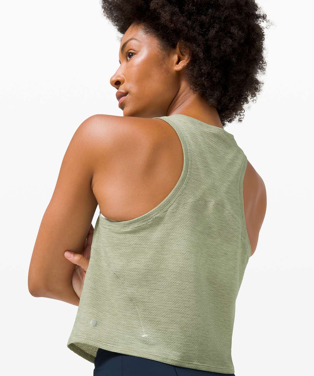 Lululemon Run and Train Racerback Tank - Heathered Rosemary Green