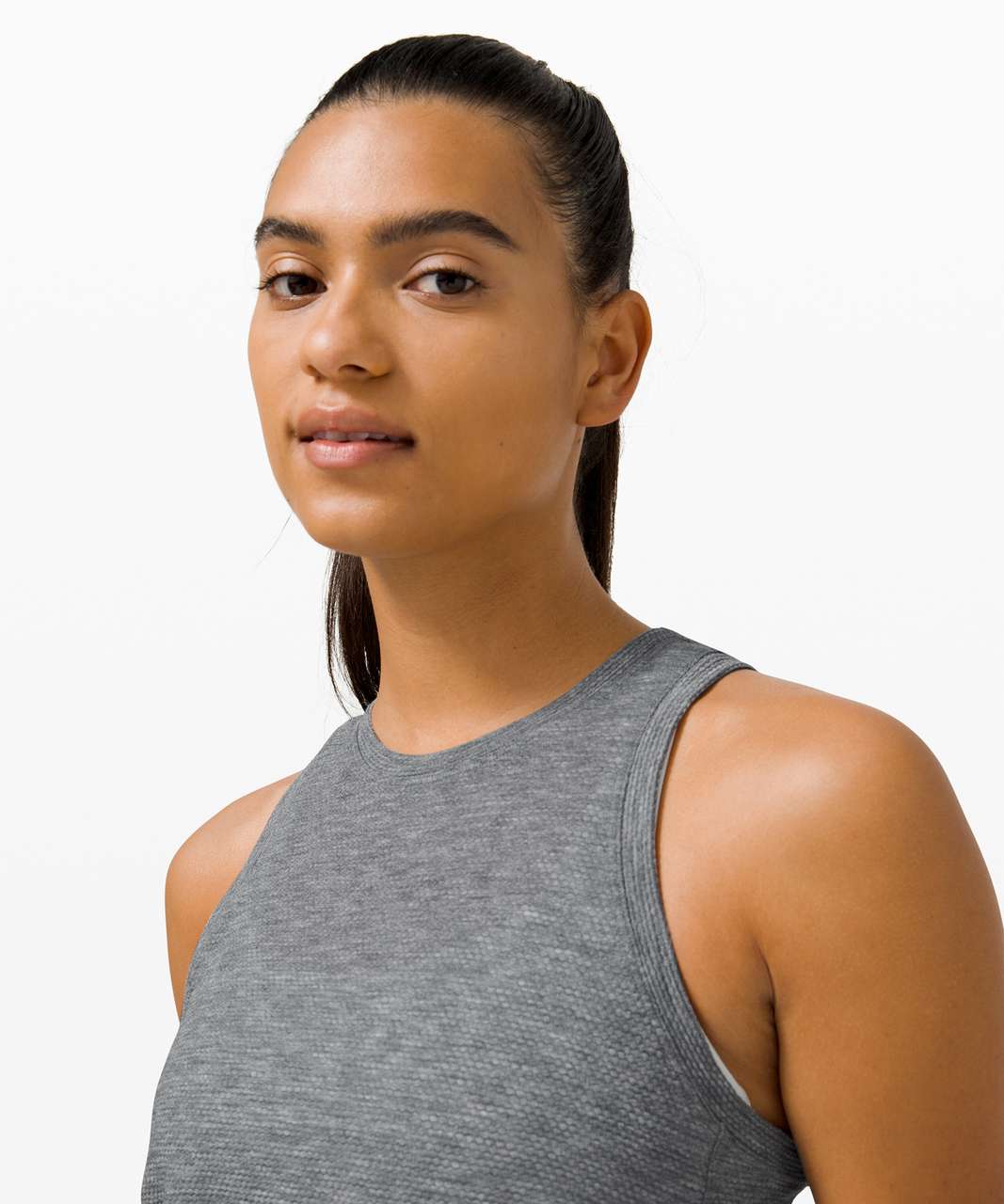 Lululemon Run and Train Racerback Tank - Heathered Black - lulu fanatics